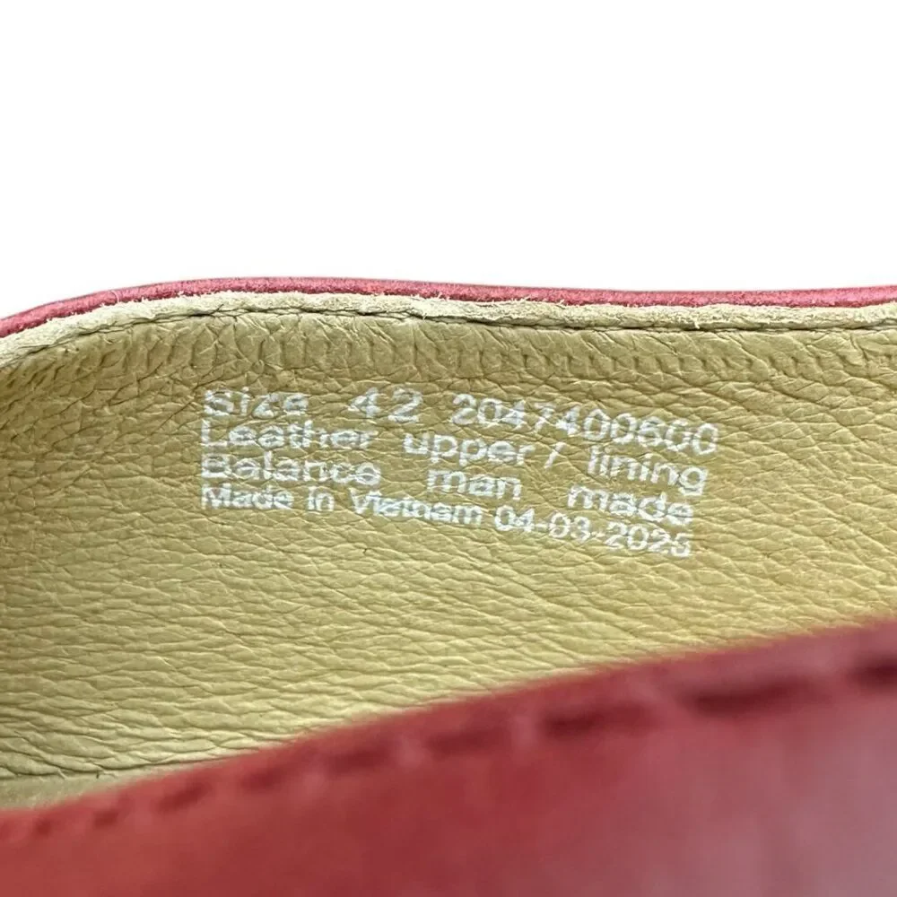Dansko Lea Supportive Red Burnished Nappa Leather Slingback Flats Womens 42 EU